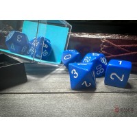  Opaque Polyhedral Blue/white 7-Die Set (CHX25406)