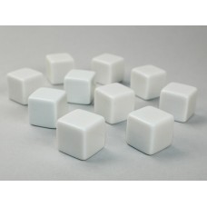  Opaque Polyhedral Bag of 10 Blank White D6 (CHX29032)