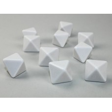Opaque Polyhedral Bag of 10 Blank White D8 (CHX29033)