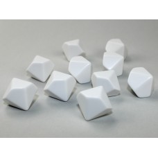 Opaque Polyhedral Bag of 10 Blank White D10 (CHX29034)