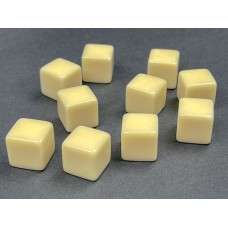Opaque Polyhedral Bag of 10 Blank Ivory D6 (CHX29042)