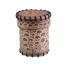 Skull Beige Leather Dice Cup (QCSKU124)