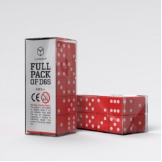 Full Pack of D6s: Red&White (QS20606)