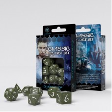 Classic RPG Olive & white Dice Set (7) (QSCLE1C)