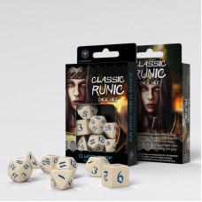 Classic Runic Beige & blue Dice Set (7) (QSCLR1Z)