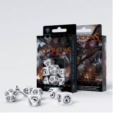 Dragons White & black Dice Set (7) (QSDRA02)