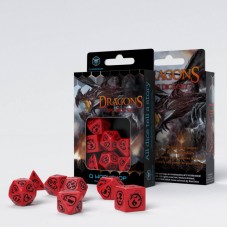 Dragons Red & black Dice Set (7) (QSDRA04)