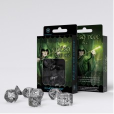 Elvish Translucent & black Dice Set (7) (QSELV10)