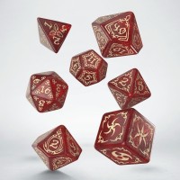Tribal Dice Set: Shimmering red & Beige (QSTRB03)