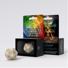 D20 Level Counter Beige & black Die (1) (Q20LEV18)