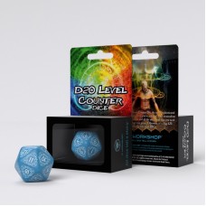 D20 Level Counter Blue & white Die (1) (Q20LEV33)